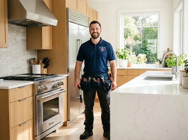 Appliance Repair Hero technician in a Boca Grande, FL kitchen after an appliance repair